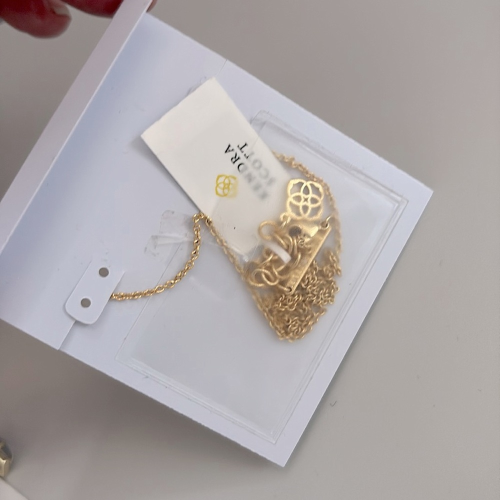 NWT Lot of 2x [Kendra Scott] Carinne Earrings & Cory Pendant Necklace Slate/Gold - Picture 14 of 15